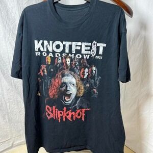 2021 Knotfest Roadshow Slipknot‎ black cotton T-shirt #Slipknot #Knotfest